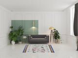 5' X 7' Maroon And Blue Southwestern Area Rug