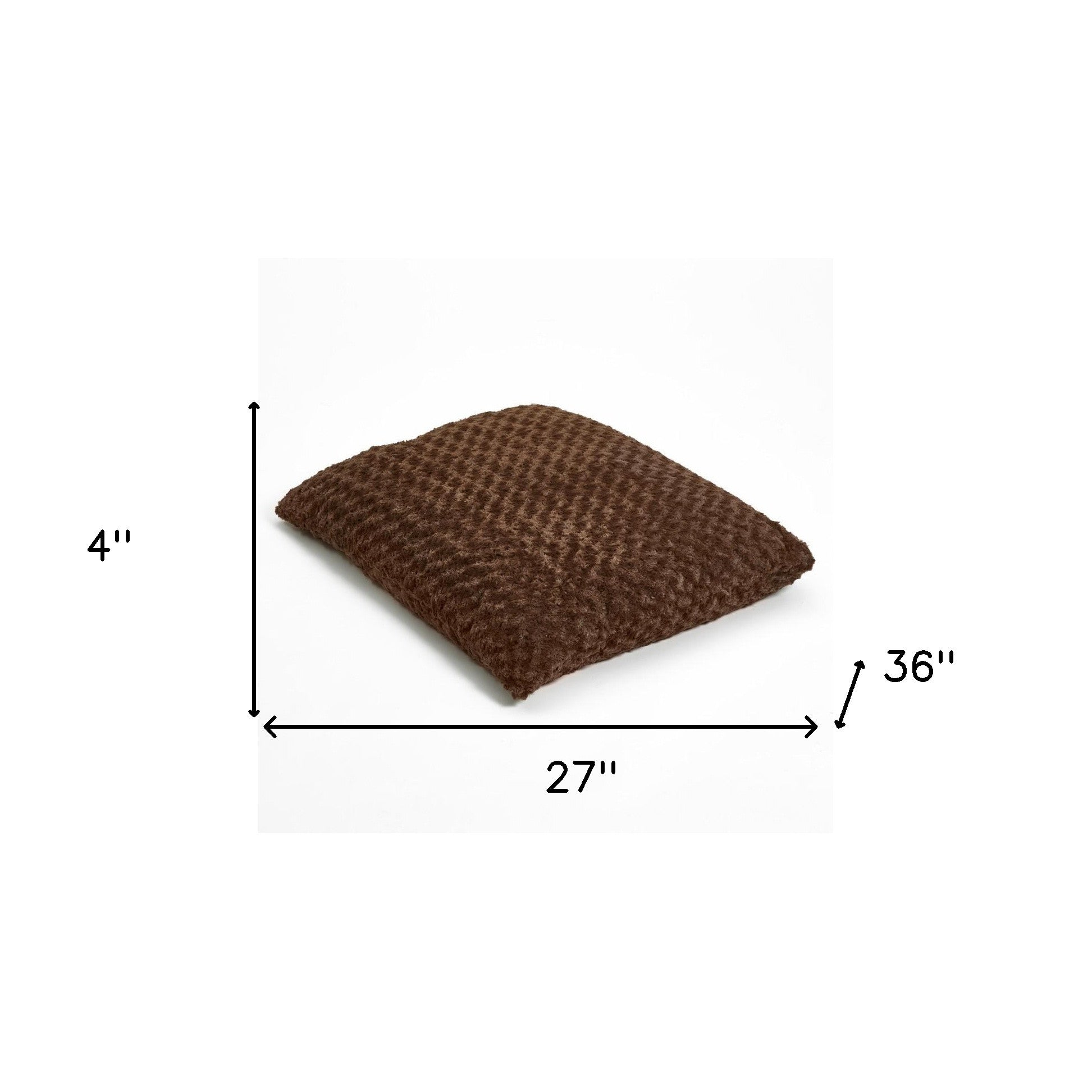 Brown 2" x 3" Lux Faux Fur Rectangle Pet Bed