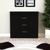 31" Black Three Drawer Dresser