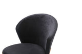 Set of Two Black Velvet Rosegold Dining Chairs