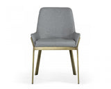 Gray Antique Brass Dining Chair