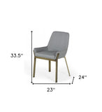 Gray Antique Brass Dining Chair