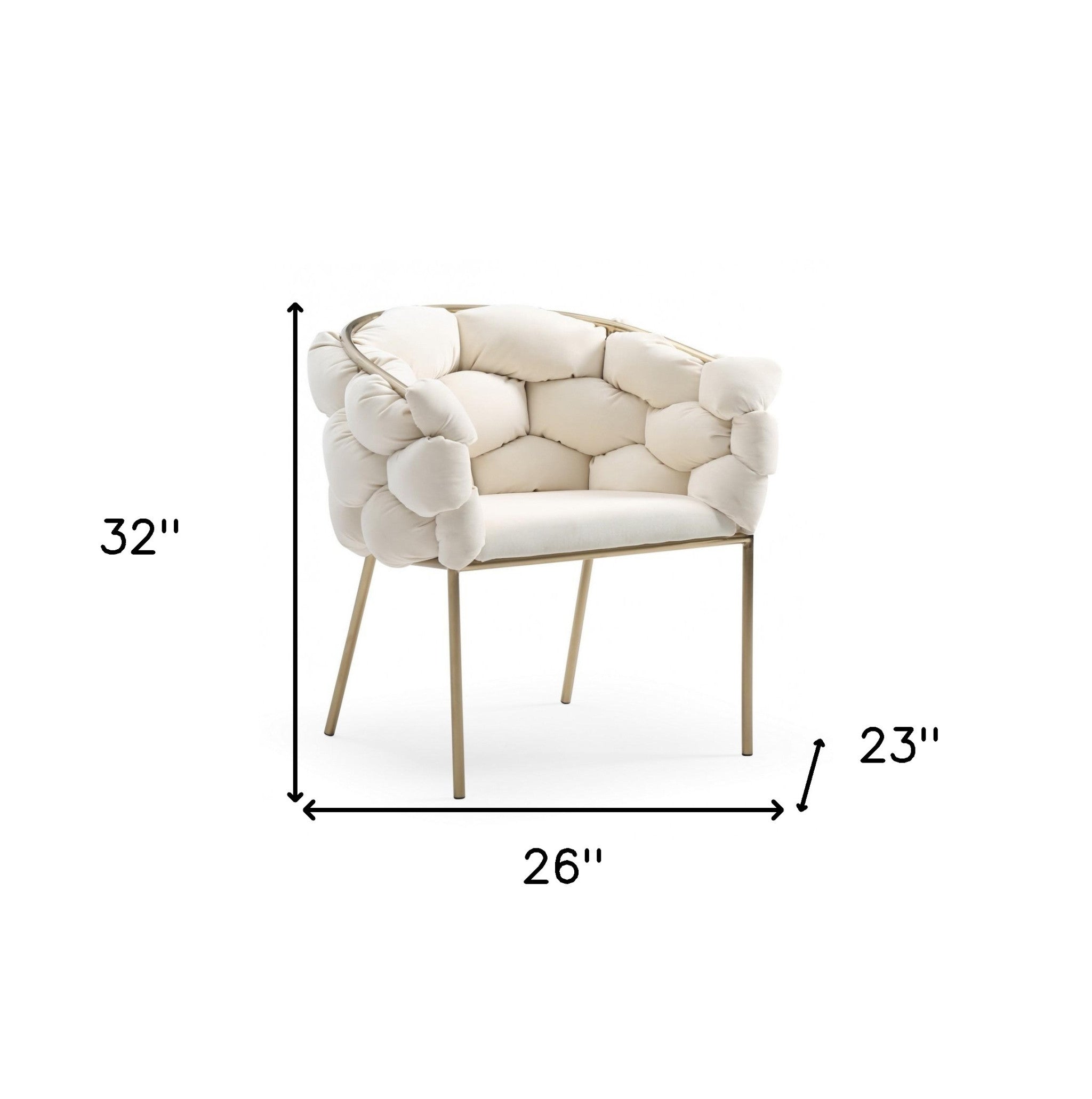 White Geo Velvet and Brushed Brass Velvet Dining Chair