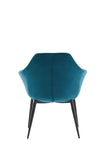 Teal and Black Velvet Dining or Side Chair