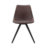 Set of Two Brown Modern Dining Chairs