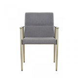 Gray Antique Brass Contemporary Dining Chair