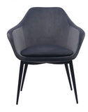 Gray Black Velvet Dining Chair