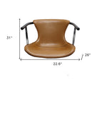 Camel Faux Leather Industrial Dining Chair