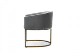 Gray Velvet Brass Modern Dining Chair