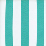 17" X 17" Turquoise And White Zippered Polyester Striped Throw Pillow Cover