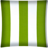 17" X 17" Green And Ivory Zippered Striped Throw Indoor Outdoor Pillow Cover