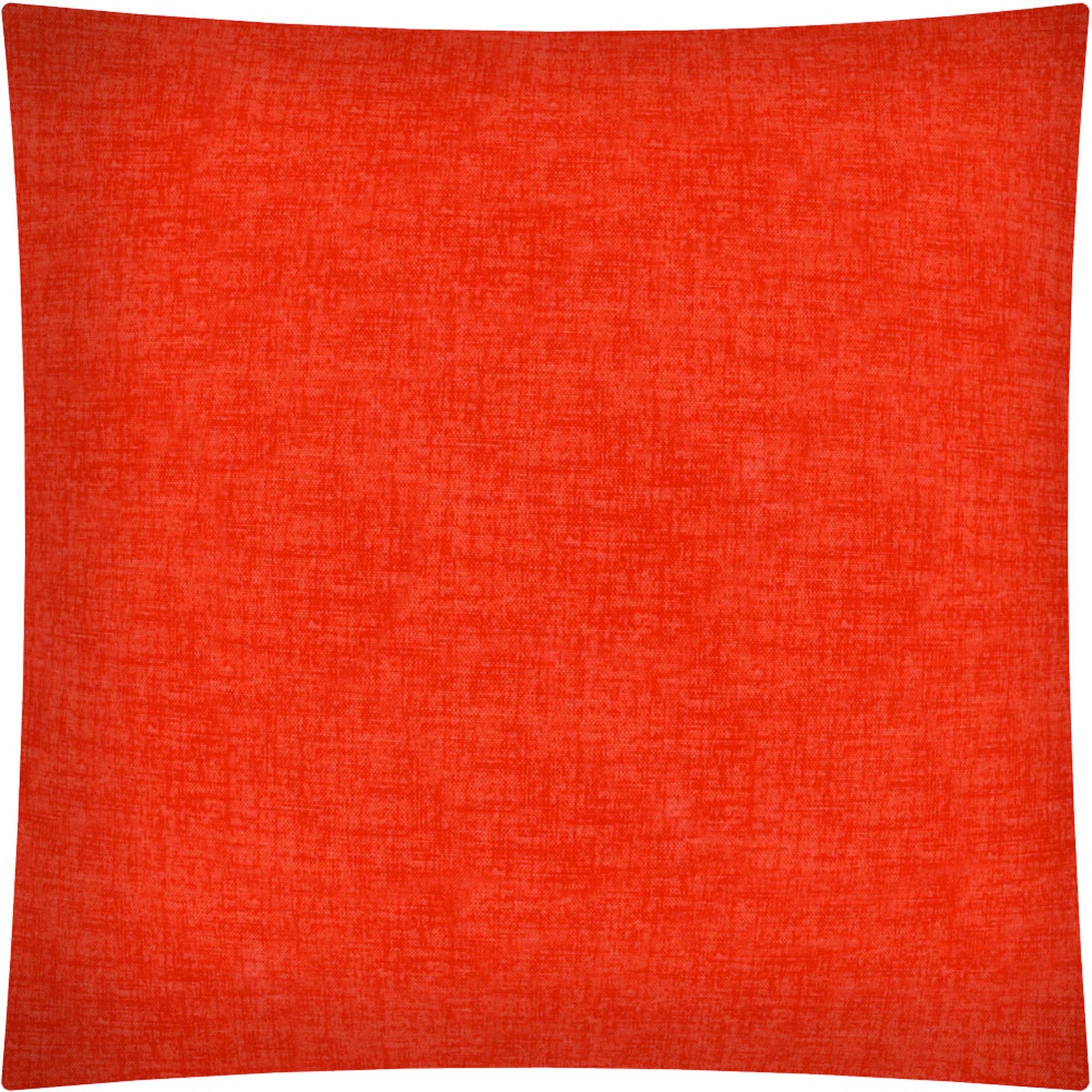 17" X 17" Coral Red Zippered Polyester Solid Color Throw Pillow Cover