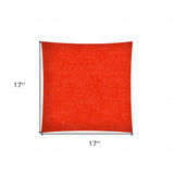 17" X 17" Coral Red Zippered Polyester Solid Color Throw Pillow Cover