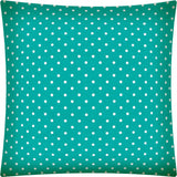 17" X 17" Turquoise Zippered Polyester Polka Dots Throw Pillow Cover