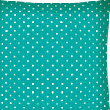 17" X 17" Turquoise Zippered Polyester Polka Dots Throw Pillow Cover