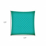 17" X 17" Turquoise Zippered Polyester Polka Dots Throw Pillow Cover