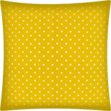 17" X 17" White And Creamy Yellow Zippered Polyester Polka Dots Throw Pillow Cover