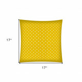 17" X 17" White And Creamy Yellow Zippered Polyester Polka Dots Throw Pillow Cover