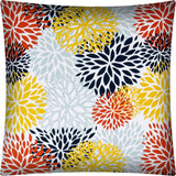 17" X 17" White Yellow And Red Zippered Polyester Floral Throw Pillow Cover