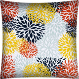 17" X 17" White Yellow And Red Zippered Polyester Floral Throw Pillow Cover