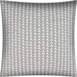 17" X 17" Taupe And White Zippered Polyester Geometric Throw Pillow Cover