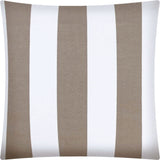 17" X 17" Taupe And Ivory Zippered Striped Throw Indoor Outdoor Pillow Cover