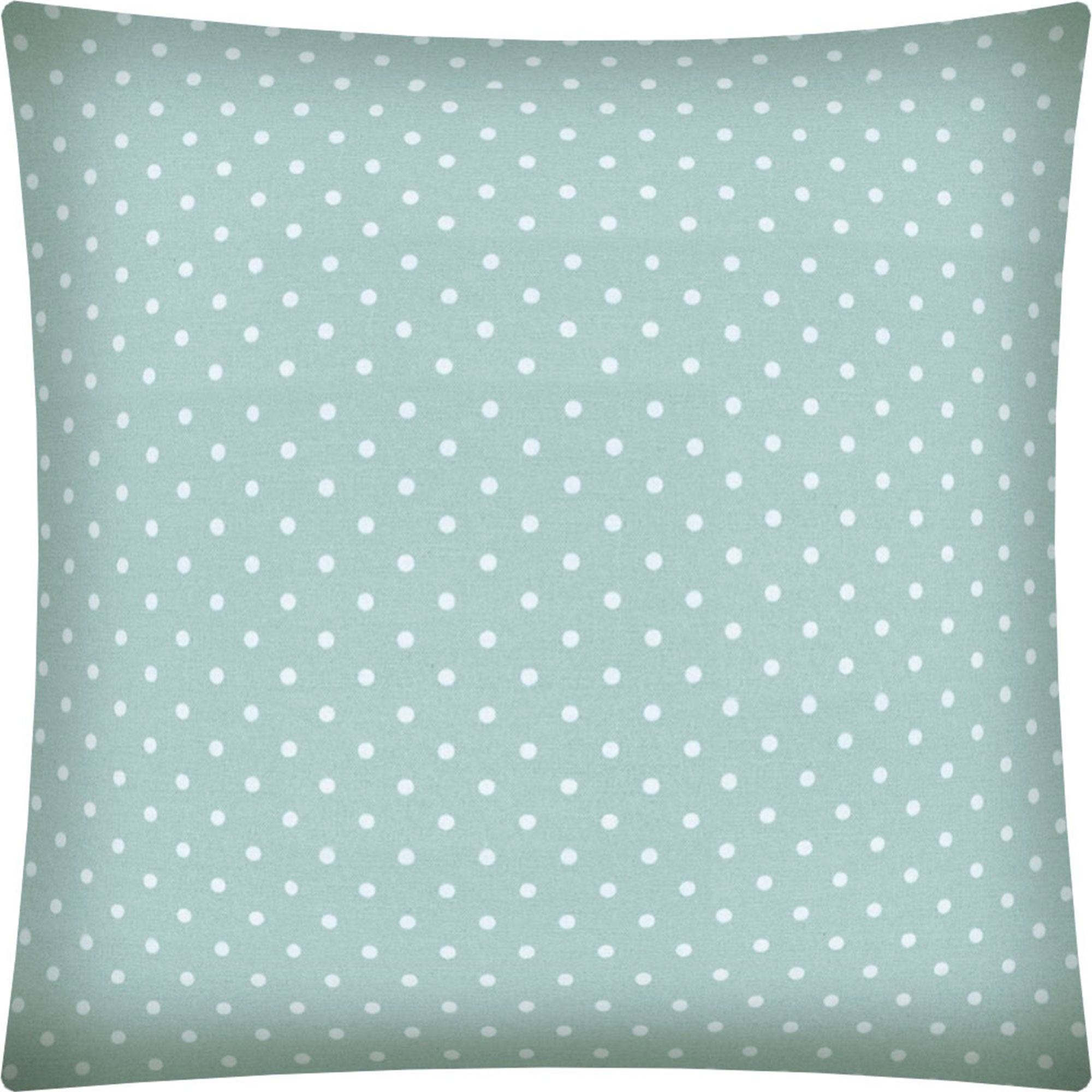 17x17 Seafoam And White Zippered Polyester Polka Dots Throw Pillow Cover