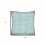 17x17 Seafoam And White Zippered Polyester Polka Dots Throw Pillow Cover