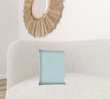 17x17 Seafoam And White Zippered Polyester Polka Dots Throw Pillow Cover