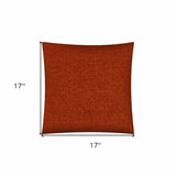 17x17 Brick Red Zippered Polyester Solid Color Throw Pillow Cover