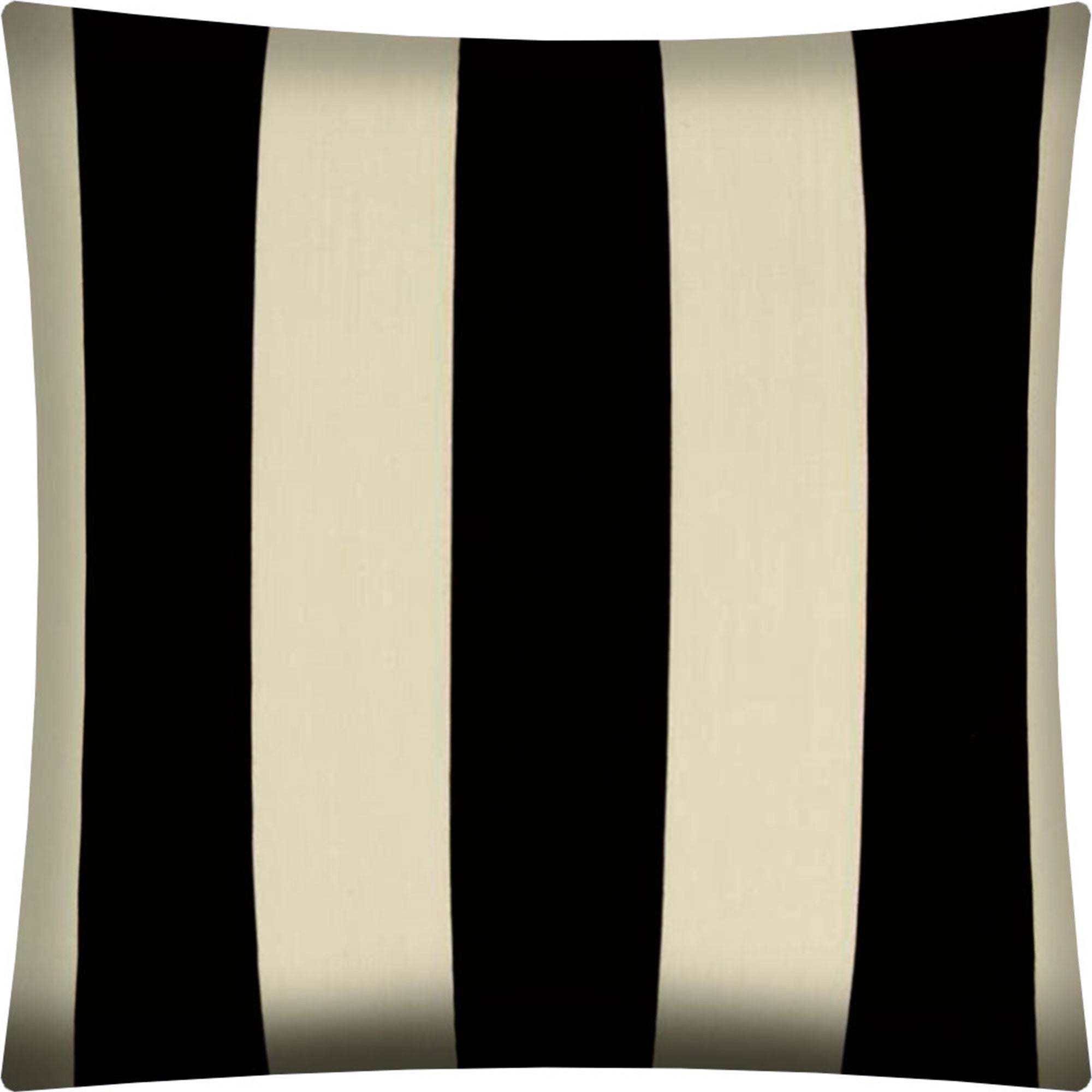 17" X 17" Black And Ivory Zippered Striped Throw Indoor Outdoor Pillow Cover