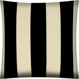 17" X 17" Black And Ivory Zippered Striped Throw Indoor Outdoor Pillow Cover