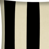 17" X 17" Black And Ivory Zippered Striped Throw Indoor Outdoor Pillow Cover