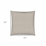 17" X 17" Natural Zippered Polyester Solid Color Throw Pillow Cover