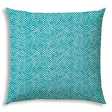 20" X 20" Turquoise And White Zippered Polyester Chevron Throw Pillow Cover