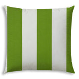 20" X 20" Green And Ivory Zippered Polyester Striped Throw Pillow Cover