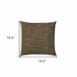 20" X 20" Brown Beige And Espresso Zippered Polyester Solid Color Throw Pillow Cover