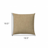 20" X 20" Tan Beige And Off White Zippered Polyester Solid Color Throw Pillow Cover