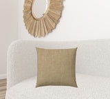 20" X 20" Tan Beige And Off White Zippered Polyester Solid Color Throw Pillow Cover