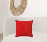 20" X 20" Coral Red Zippered Polyester Solid Color Throw Pillow Cover