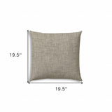 20" X 20" Light Taupe And Medium Taupe Zippered Polyester Solid Color Throw Pillow Cover