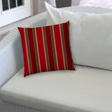 20" X 20" Red Green And White Zippered Polyester Striped Throw Pillow Cover