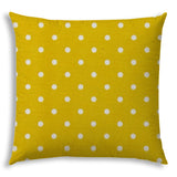 20" X 20" White And Creamy Yellow Zippered Polyester Polka Dots Throw Pillow Cover