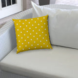 20" X 20" White And Creamy Yellow Zippered Polyester Polka Dots Throw Pillow Cover