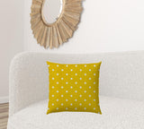 20" X 20" White And Creamy Yellow Zippered Polyester Polka Dots Throw Pillow Cover