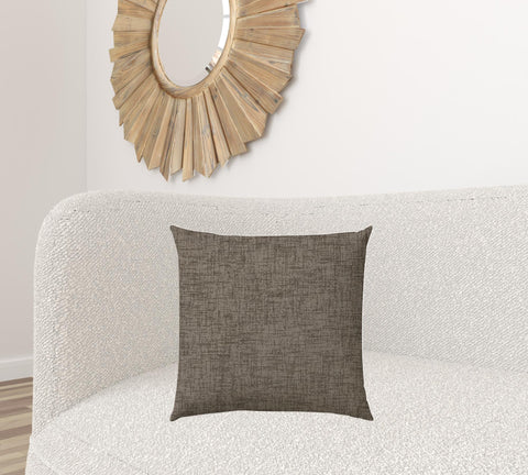 20" X 20" Medium Taupe And Dark Taupe Zippered Polyester Solid Color Throw Pillow Cover