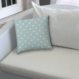 20" X 20" Seafoam And White Zippered Polyester Polka Dots Throw Pillow Cover