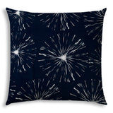 20" X 20" Navy And White Zippered Polyester Floral Throw Pillow Cover