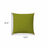 20" X 20" Kiwi Zippered Polyester Solid Color Throw Pillow Cover