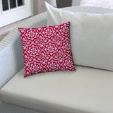 20" X 20" Magenta Zippered Stencil Indoor Outdoor Throw Pillow Cover